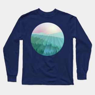 Mountain landscape with mist Long Sleeve T-Shirt